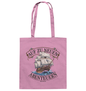 AUF ZU NEUEN ABENTEUERN – Inspirierendes Segelschiff-Design - Baumwolltasche Bright Lights Arts