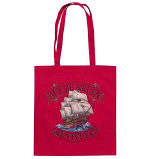 AUF ZU NEUEN ABENTEUERN – Inspirierendes Segelschiff-Design - Baumwolltasche Bright Lights Arts