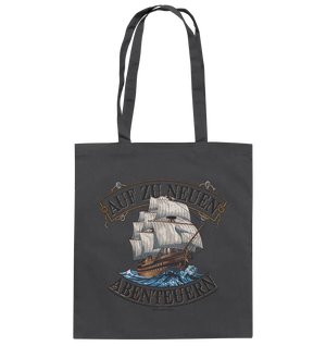 AUF ZU NEUEN ABENTEUERN – Inspirierendes Segelschiff-Design - Baumwolltasche Bright Lights Arts