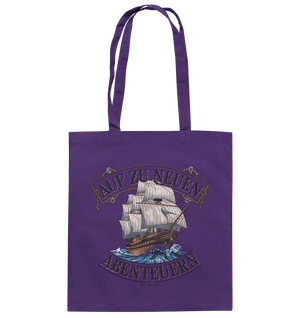 AUF ZU NEUEN ABENTEUERN – Inspirierendes Segelschiff-Design - Baumwolltasche Bright Lights Arts