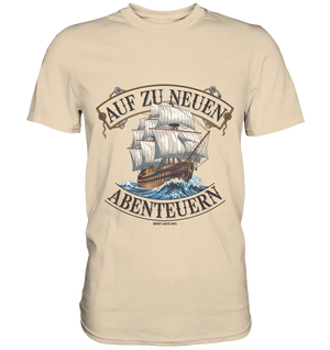 AUF ZU NEUEN ABENTEUERN – Inspirierendes Segelschiff-Design - Premium Shirt Bright Lights Arts