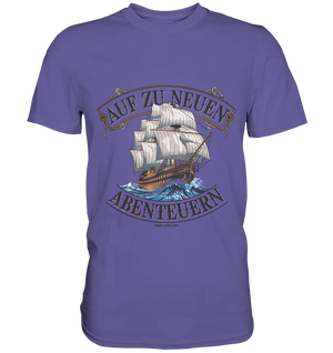 AUF ZU NEUEN ABENTEUERN – Inspirierendes Segelschiff-Design - Premium Shirt Bright Lights Arts