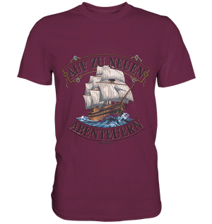 AUF ZU NEUEN ABENTEUERN – Inspirierendes Segelschiff-Design - Premium Shirt Bright Lights Arts