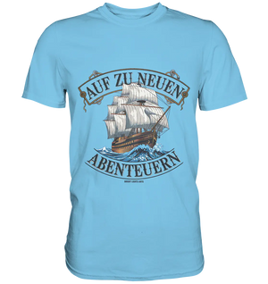 AUF ZU NEUEN ABENTEUERN – Inspirierendes Segelschiff-Design - Premium Shirt Bright Lights Arts