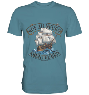 AUF ZU NEUEN ABENTEUERN – Inspirierendes Segelschiff-Design - Premium Shirt Bright Lights Arts