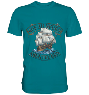 AUF ZU NEUEN ABENTEUERN – Inspirierendes Segelschiff-Design - Premium Shirt Bright Lights Arts
