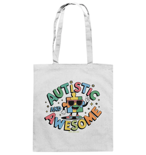 AUTISTIC AND AWESOME – Einzigartiges Puzzle-Design voller Optimismus - Baumwolltasche Bright Lights Arts