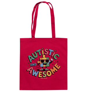 AUTISTIC AND AWESOME – Einzigartiges Puzzle-Design voller Optimismus - Baumwolltasche Bright Lights Arts