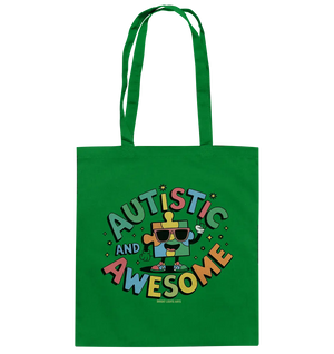 AUTISTIC AND AWESOME – Einzigartiges Puzzle-Design voller Optimismus - Baumwolltasche Bright Lights Arts