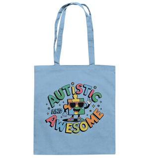 AUTISTIC AND AWESOME – Einzigartiges Puzzle-Design voller Optimismus - Baumwolltasche Bright Lights Arts