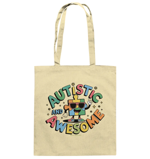 AUTISTIC AND AWESOME – Einzigartiges Puzzle-Design voller Optimismus - Baumwolltasche Bright Lights Arts