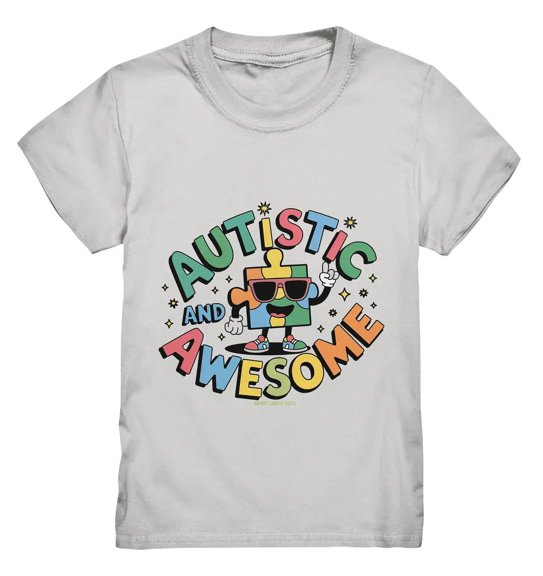 AUTISTIC AND AWESOME – Einzigartiges Puzzle-Design voller Optimismus - Kids Premium Shirt Bright Lights Arts