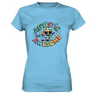 AUTISTIC AND AWESOME – Einzigartiges Puzzle-Design voller Optimismus - Ladies Premium Shirt Bright Lights Arts