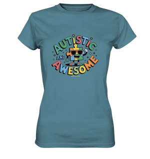 AUTISTIC AND AWESOME – Einzigartiges Puzzle-Design voller Optimismus - Ladies Premium Shirt Bright Lights Arts