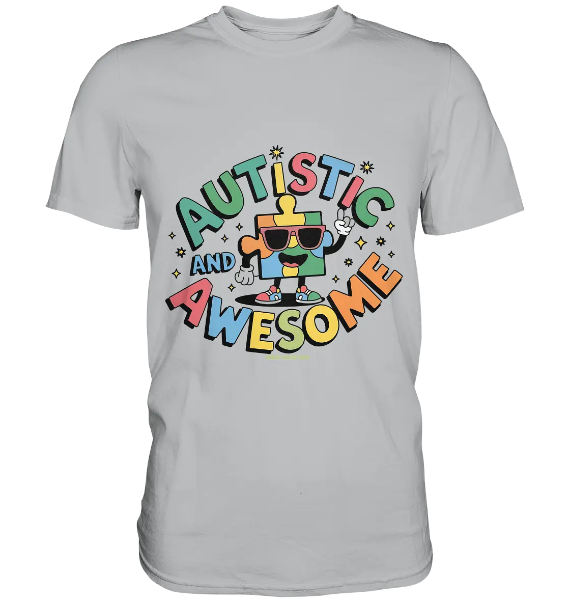 AUTISTIC AND AWESOME – Einzigartiges Puzzle-Design voller Optimismus - Premium Shirt Bright Lights Arts