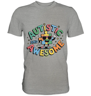 AUTISTIC AND AWESOME – Einzigartiges Puzzle-Design voller Optimismus - Premium Shirt Bright Lights Arts