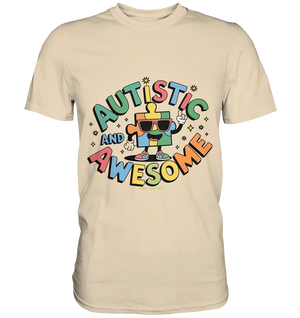 AUTISTIC AND AWESOME – Einzigartiges Puzzle-Design voller Optimismus - Premium Shirt Bright Lights Arts