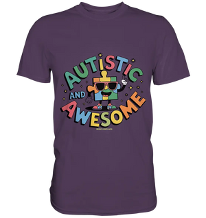 AUTISTIC AND AWESOME – Einzigartiges Puzzle-Design voller Optimismus - Premium Shirt Bright Lights Arts