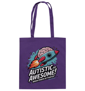 AUTISTIC AND AWESOME – Inspirierendes Raketen-Design voller Kreativität - Baumwolltasche Bright Lights Arts