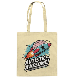 AUTISTIC AND AWESOME – Inspirierendes Raketen-Design voller Kreativität - Baumwolltasche Bright Lights Arts