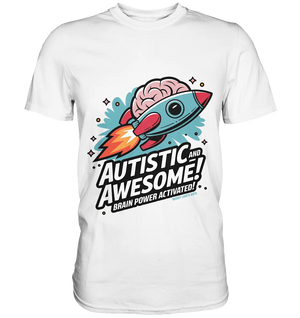 AUTISTIC AND AWESOME – Inspirierendes Raketen-Design voller Kreativität - Premium Shirt Bright Lights Arts
