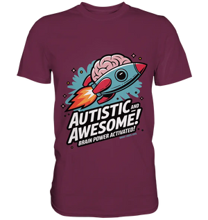 AUTISTIC AND AWESOME – Inspirierendes Raketen-Design voller Kreativität - Premium Shirt Bright Lights Arts