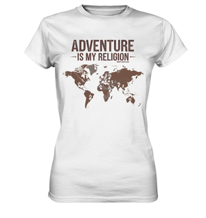 Adventure Is My Religion – Inspirierendes Weltkarten-Design für Reisende - Ladies Premium Shirt Bright Lights Arts