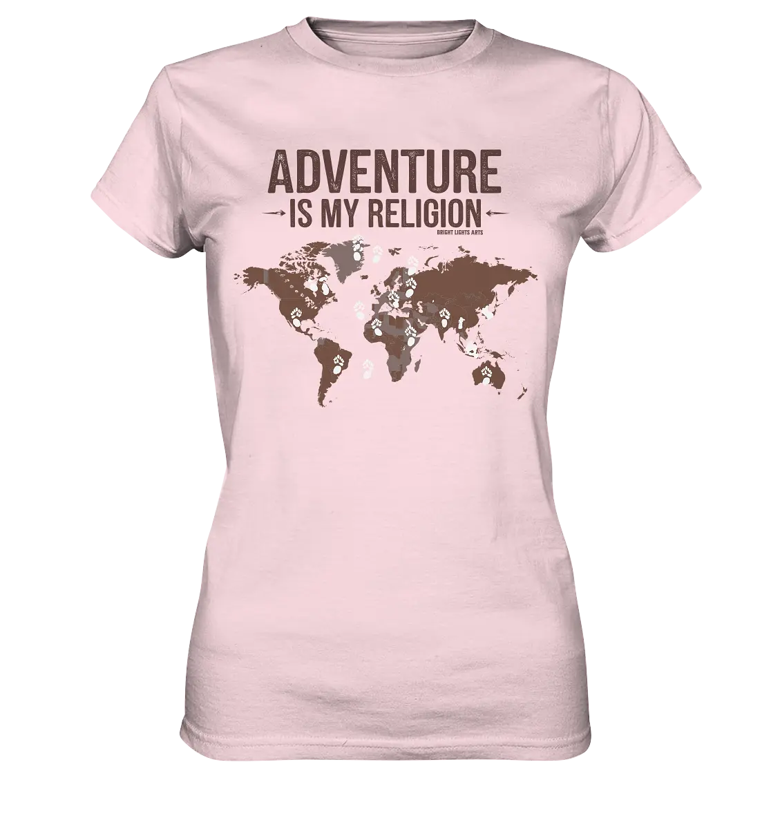 Adventure Is My Religion – Inspirierendes Weltkarten-Design für Reisende - Ladies Premium Shirt Bright Lights Arts