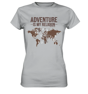 Adventure Is My Religion – Inspirierendes Weltkarten-Design für Reisende - Ladies Premium Shirt Bright Lights Arts