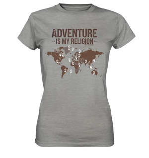 Adventure Is My Religion – Inspirierendes Weltkarten-Design für Reisende - Ladies Premium Shirt Bright Lights Arts
