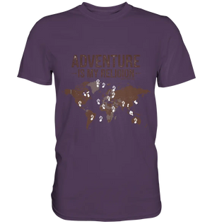 Adventure Is My Religion – Inspirierendes Weltkarten-Design für Reisende - Premium Shirt Bright Lights Arts