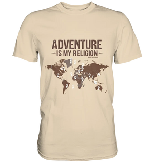 Adventure Is My Religion – Inspirierendes Weltkarten-Design für Reisende - Premium Shirt Bright Lights Arts