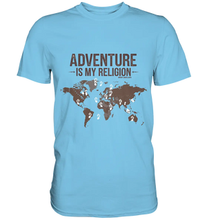 Adventure Is My Religion – Inspirierendes Weltkarten-Design für Reisende - Premium Shirt Bright Lights Arts