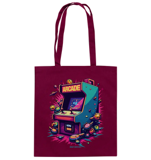 Arcade Action – Farbige Hommage an die Welt der Spielhallen - Baumwolltasche Bright Lights Arts