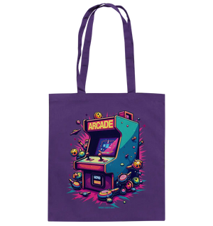 Arcade Action – Farbige Hommage an die Welt der Spielhallen - Baumwolltasche Bright Lights Arts