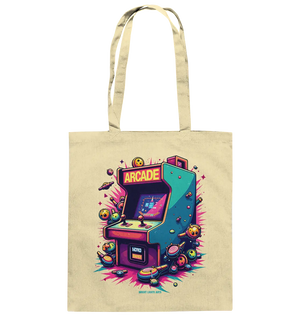 Arcade Action – Farbige Hommage an die Welt der Spielhallen - Baumwolltasche Bright Lights Arts