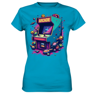 Arcade Action – Farbige Hommage an die Welt der Spielhallen - Ladies Premium Shirt Bright Lights Arts
