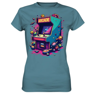 Arcade Action – Farbige Hommage an die Welt der Spielhallen - Ladies Premium Shirt Bright Lights Arts