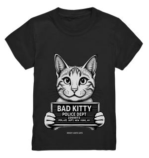 Bad Kitty – Lustiges Katzen Mugshot Shirt im Comic-Stil - Kids Premium Shirt Bright Lights Arts