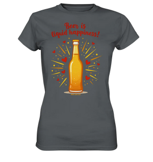 Beer is liquid happiness! – Humorvolles Bierflaschen-Design - Ladies Premium Shirt Bright Lights Arts