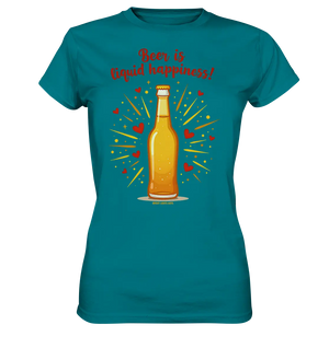 Beer is liquid happiness! – Humorvolles Bierflaschen-Design - Ladies Premium Shirt Bright Lights Arts