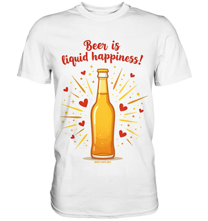 Beer is liquid happiness! – Humorvolles Bierflaschen-Design - Premium Shirt Bright Lights Arts