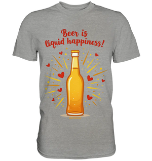Beer is liquid happiness! – Humorvolles Bierflaschen-Design - Premium Shirt Bright Lights Arts