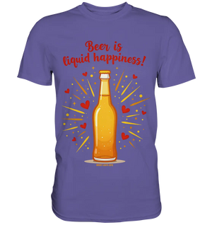 Beer is liquid happiness! – Humorvolles Bierflaschen-Design - Premium Shirt Bright Lights Arts