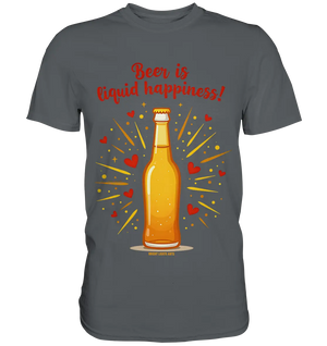 Beer is liquid happiness! – Humorvolles Bierflaschen-Design - Premium Shirt Bright Lights Arts