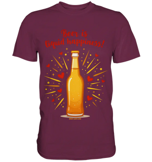 Beer is liquid happiness! – Humorvolles Bierflaschen-Design - Premium Shirt Bright Lights Arts