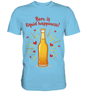 Beer is liquid happiness! – Humorvolles Bierflaschen-Design - Premium Shirt Bright Lights Arts
