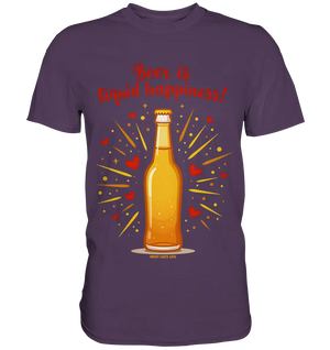 Beer is liquid happiness! – Humorvolles Bierflaschen-Design - Premium Shirt Bright Lights Arts