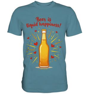 Beer is liquid happiness! – Humorvolles Bierflaschen-Design - Premium Shirt Bright Lights Arts