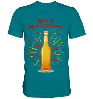 Beer is liquid happiness! – Humorvolles Bierflaschen-Design - Premium Shirt Bright Lights Arts